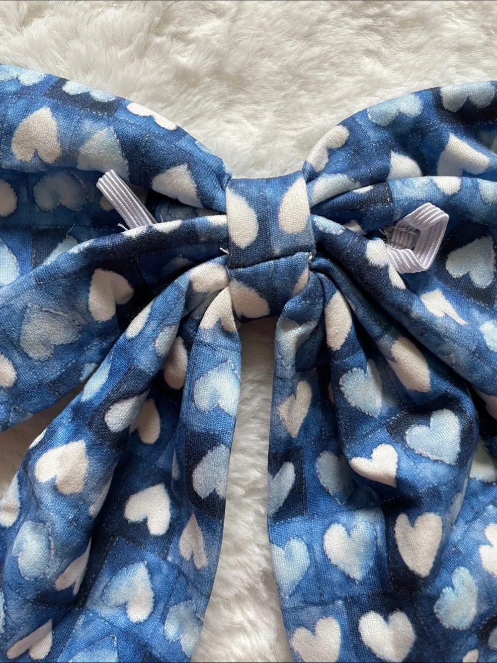 Boutique Blue Heart Pet Bow